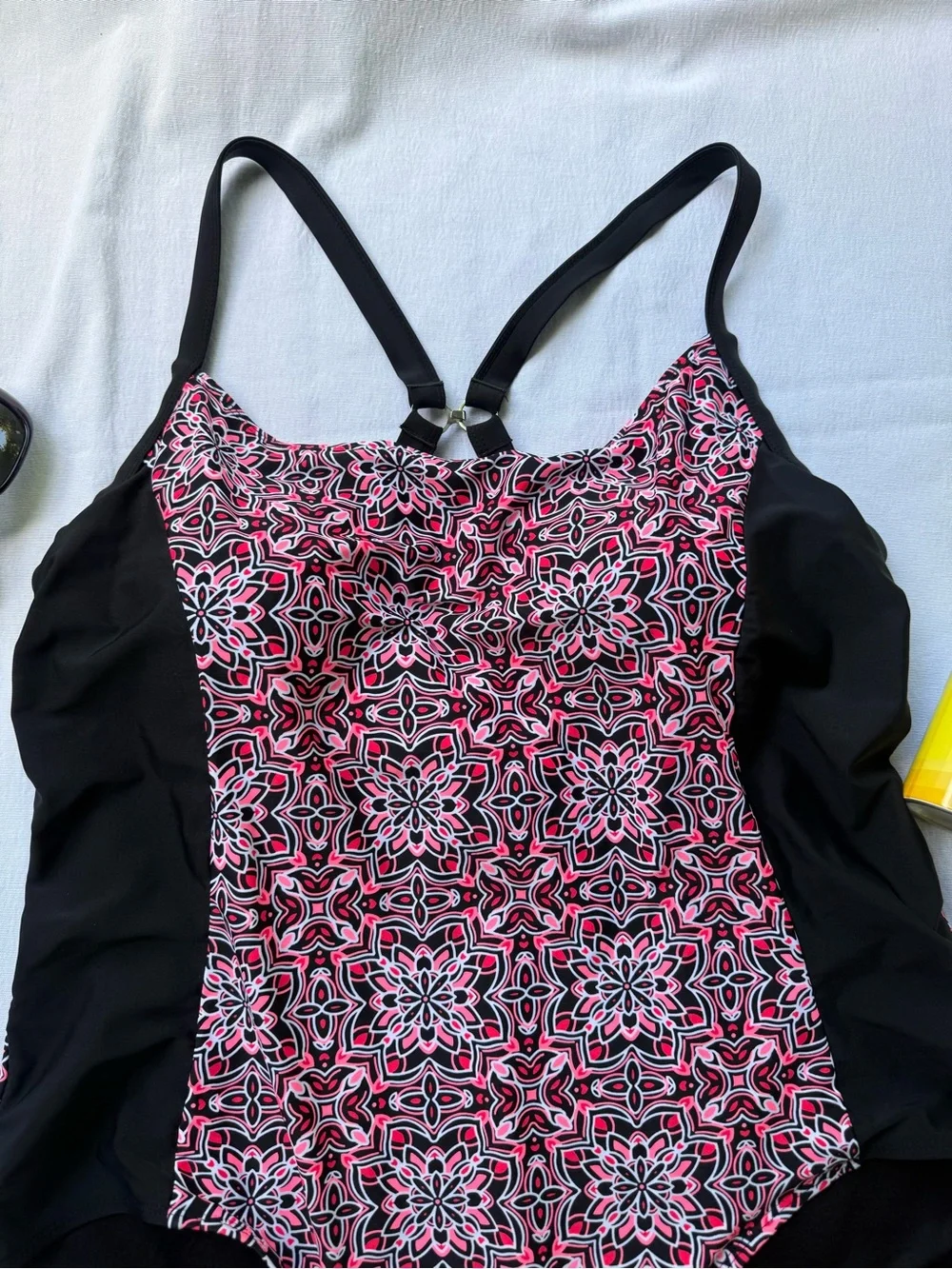 Plus Size 3X Catalina Hot Pink and Black Patterned One-Piece Supportive Swimsuit